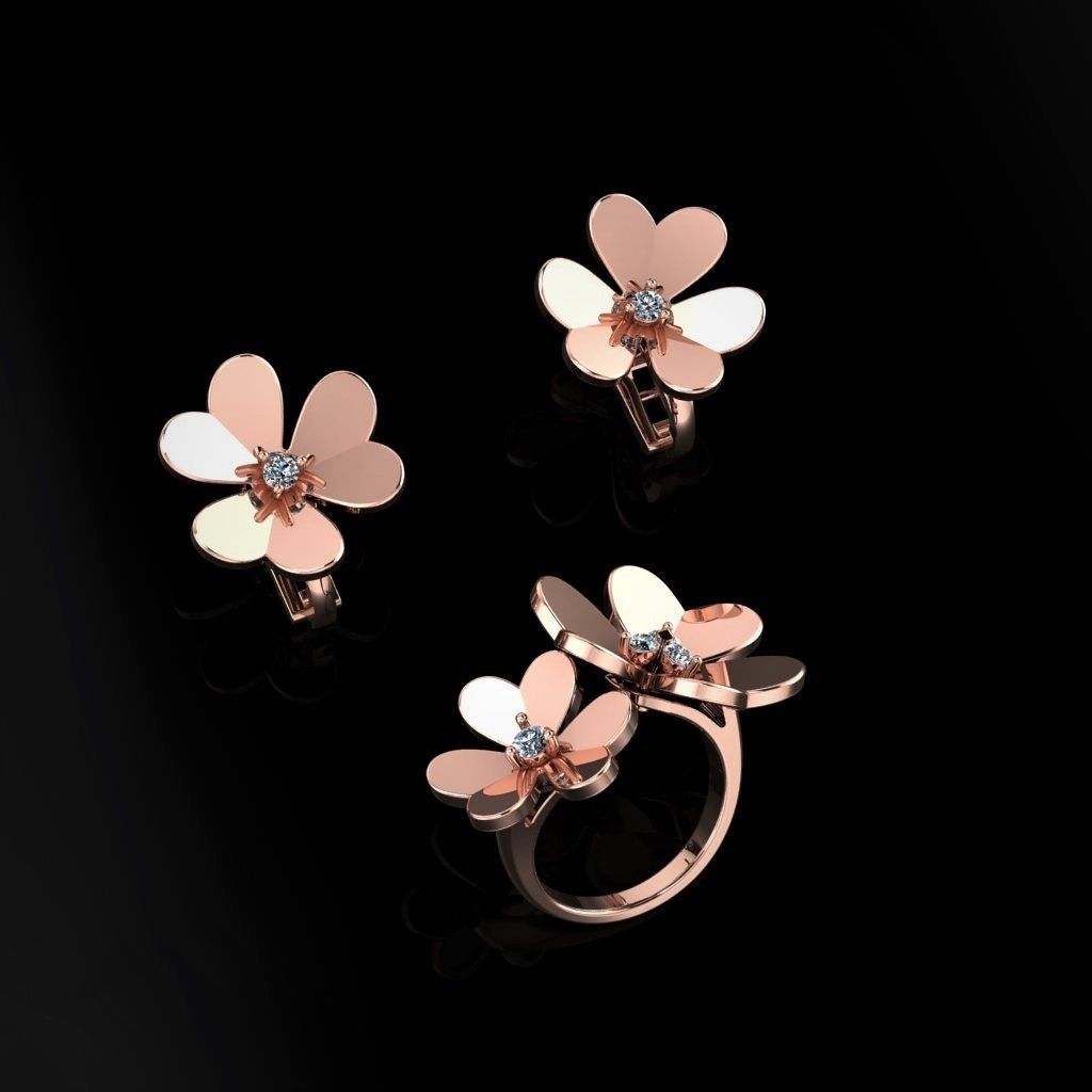 Ring and Earrings 103 3D print model_1