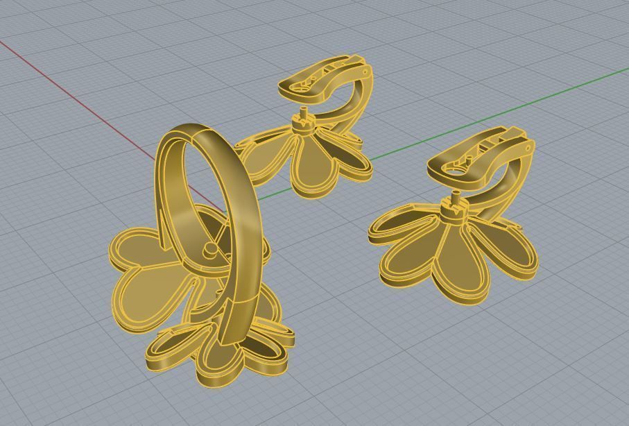 Ring and Earrings 103 3D print model_9