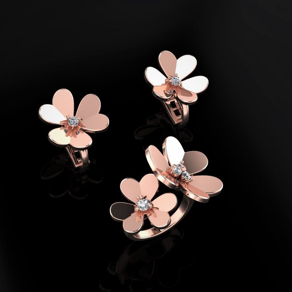 Ring and Earrings 103 3D print model_3