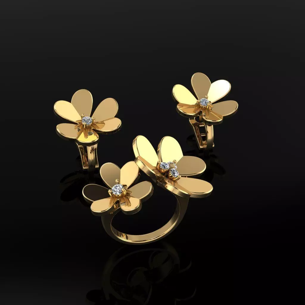 Ring and Earrings 103 3D print model_0