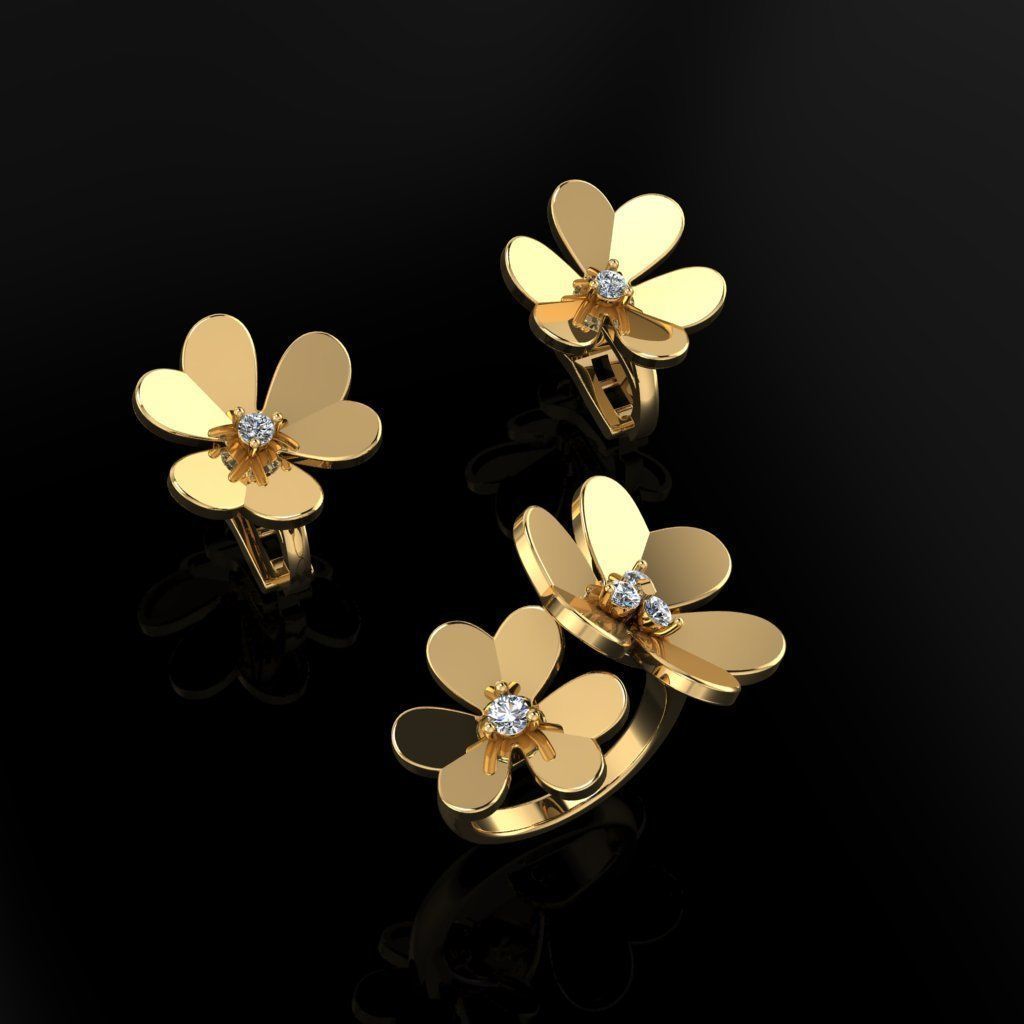 Ring and Earrings 103 3D print model_5