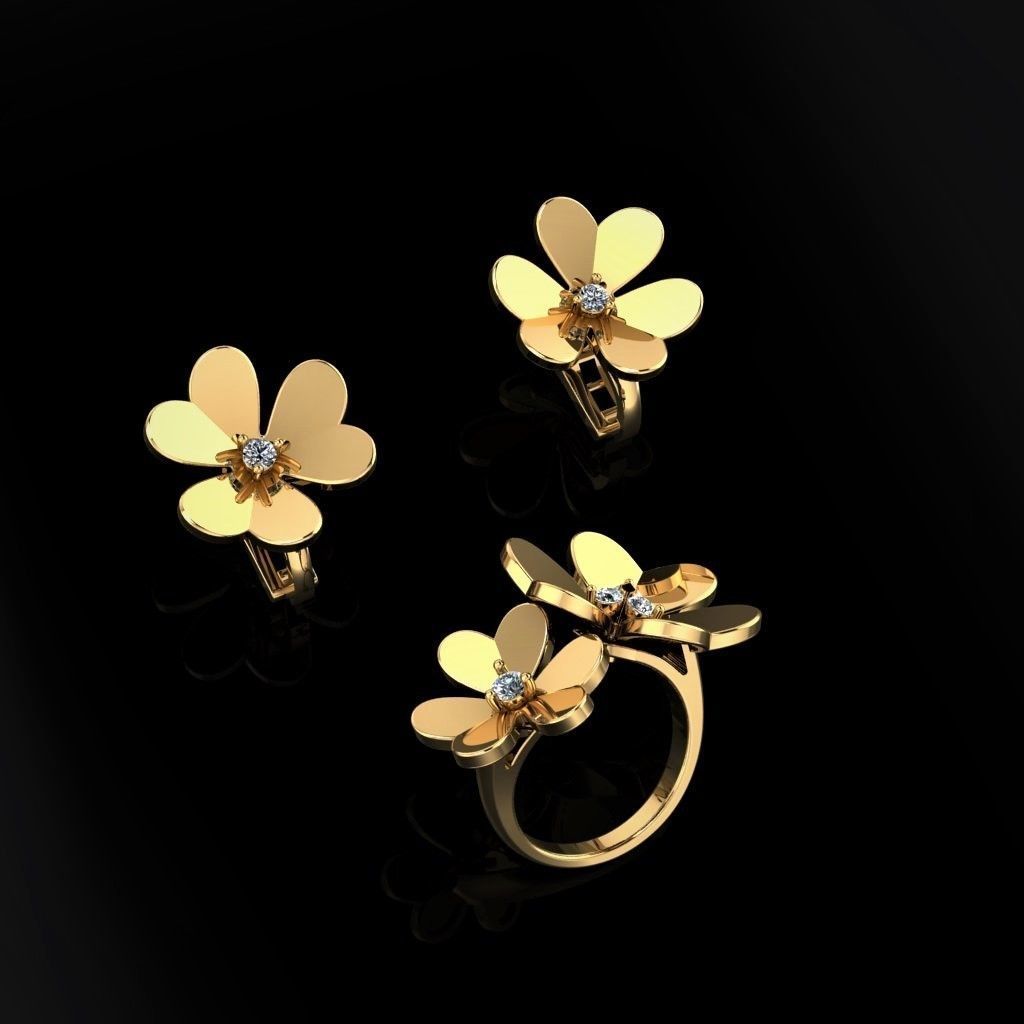 Ring and Earrings 103 3D print model_4