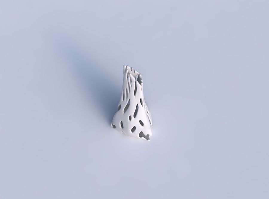 Vase grounded tipping triangle with smooth cuts 3D print model_1