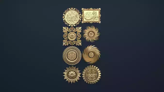 Collection of mirrors 3D model 01 3D model