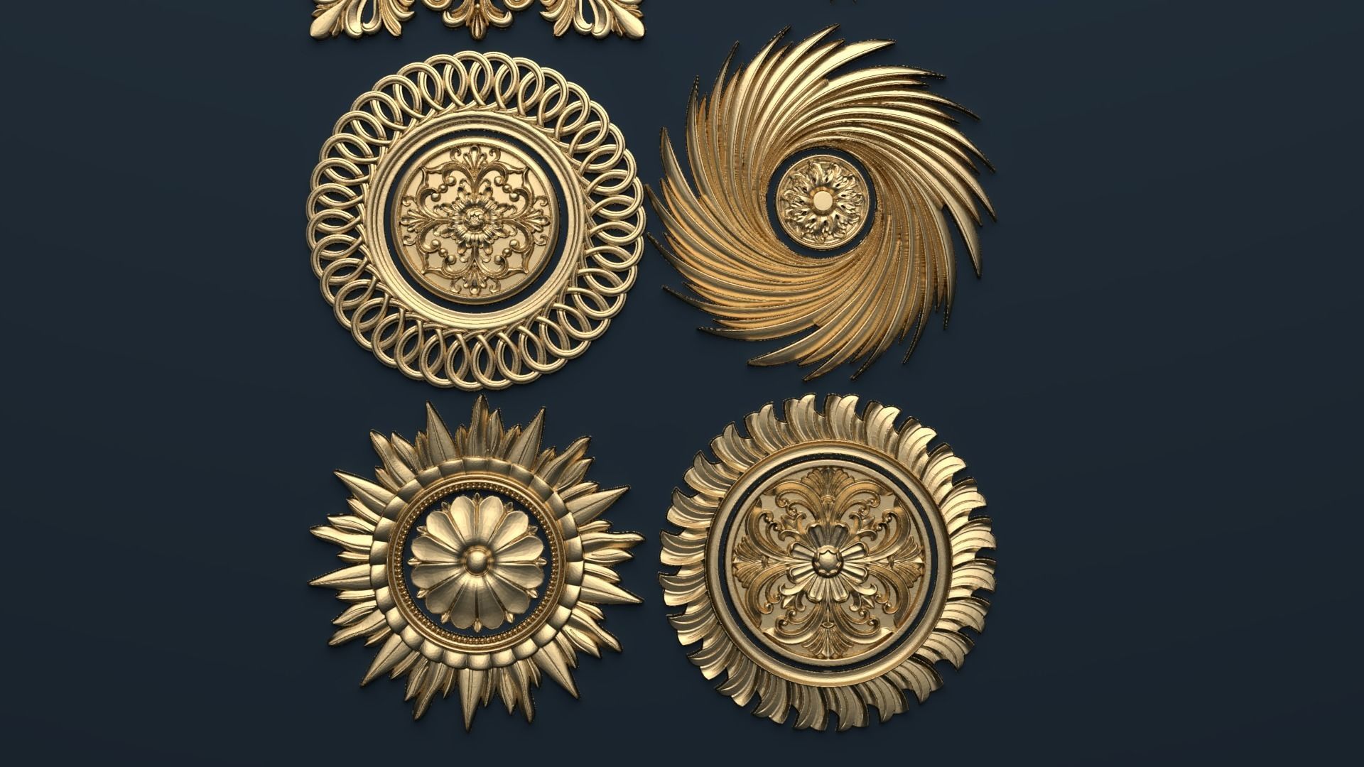 Collection of mirrors 3D model 01 3D model_3