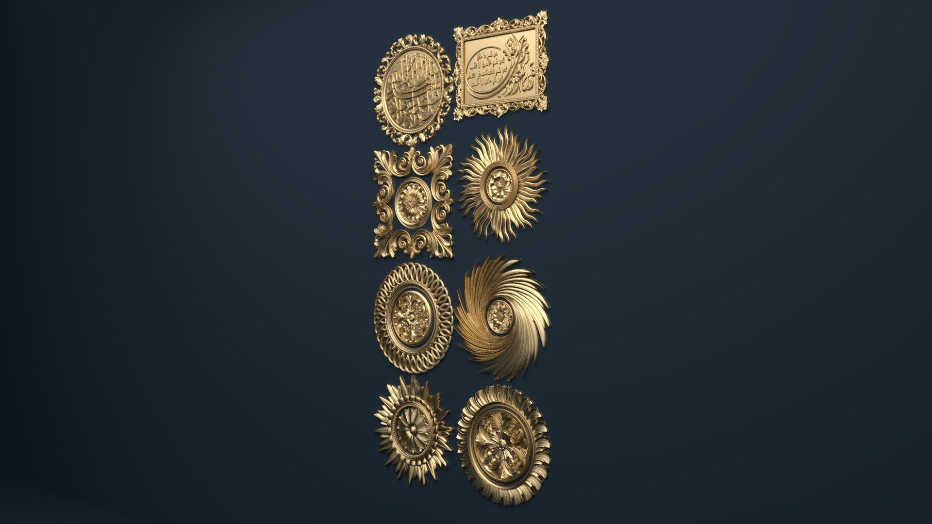 Collection of mirrors 3D model 01 3D model_1