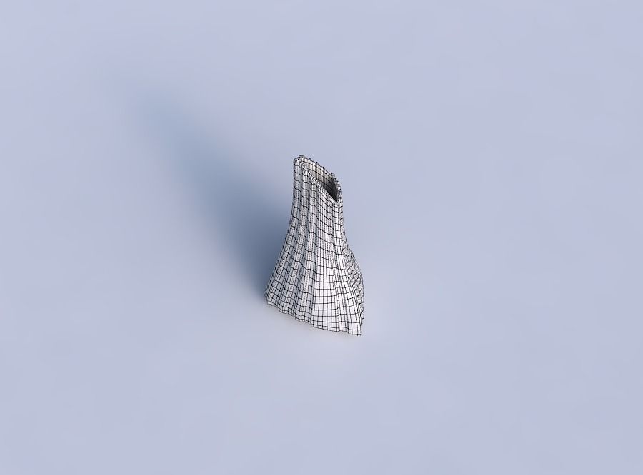 Vase grounded tipping triangle with smooth vertical ribbons   3D print model_6