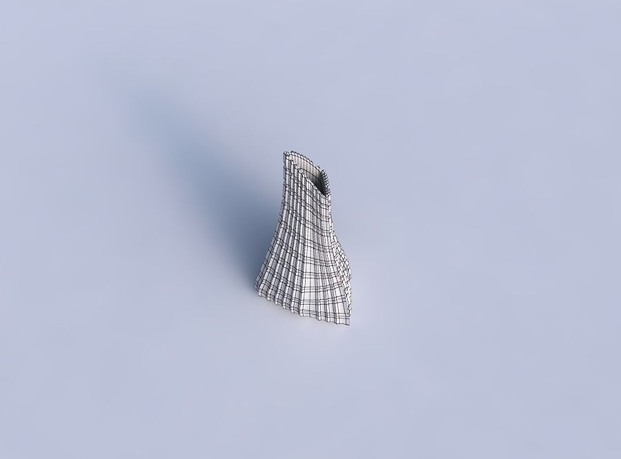 Vase grounded tipping triangle with strange tiles 3D print model_6