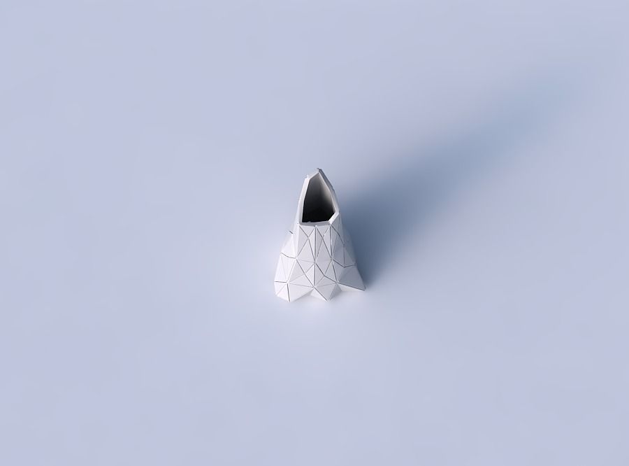 Vase grounded tipping triangle with triangle plates 3D print model_2