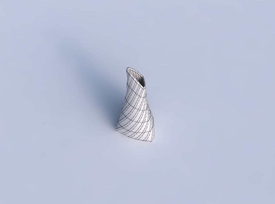 Vase grounded tipping triangle with twisted bands 3D print model_6