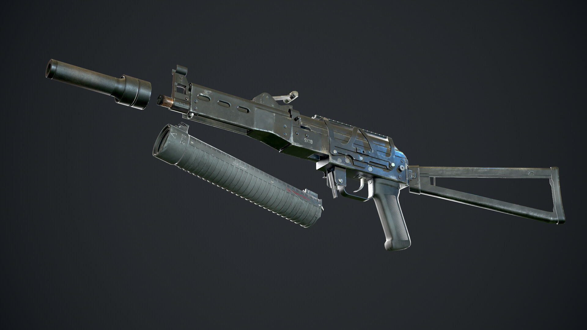 Bizon PP19 gameready rigged
