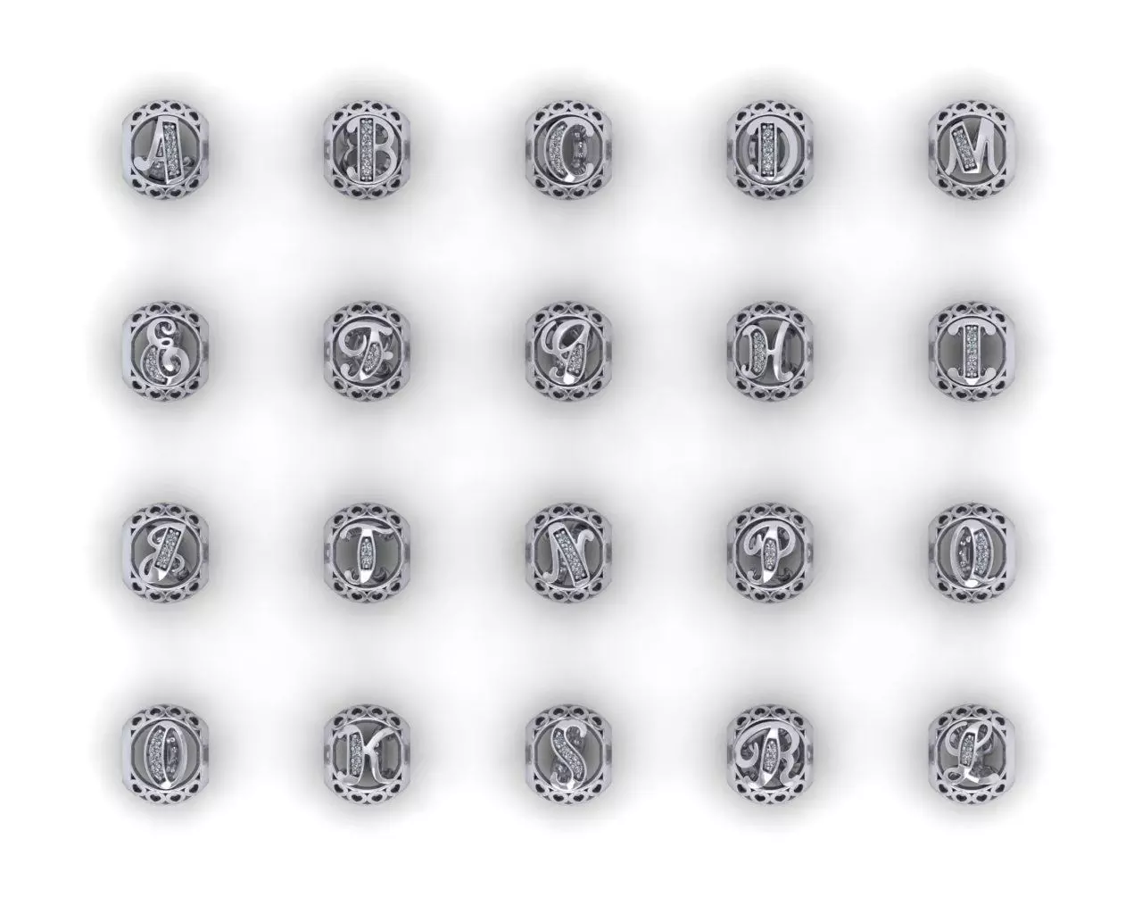 Alphabet letters beads charm -super sale 3D print model