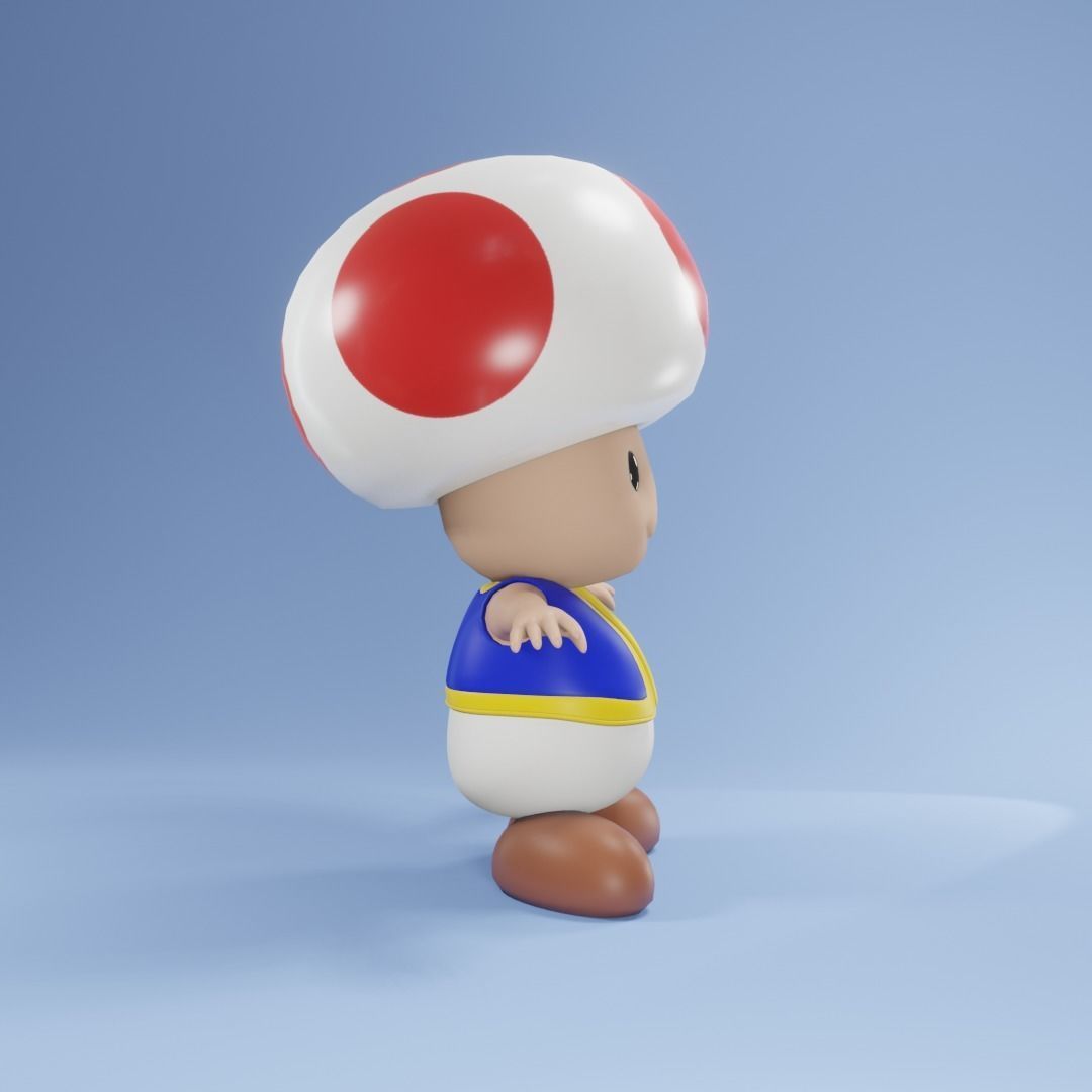 Toadstool toad character from super mario Low-poly 3D model_11