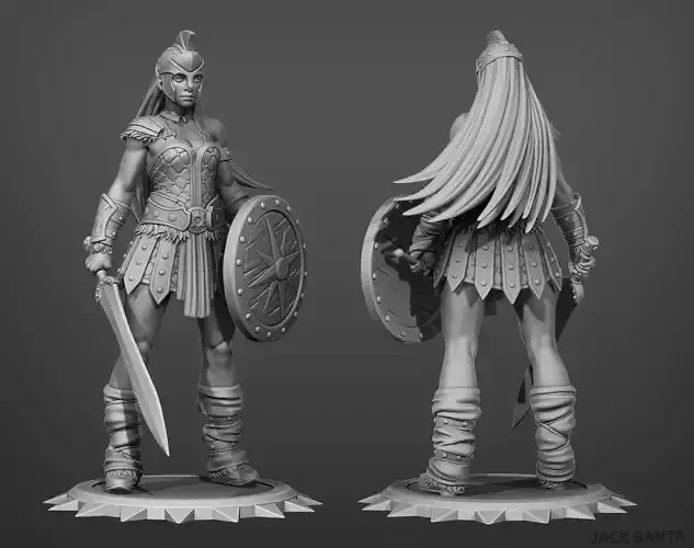 female gladiator 3d print