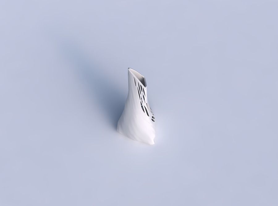 Vase grounded tipping triangle with twisted half organic lattice 3D print model_1