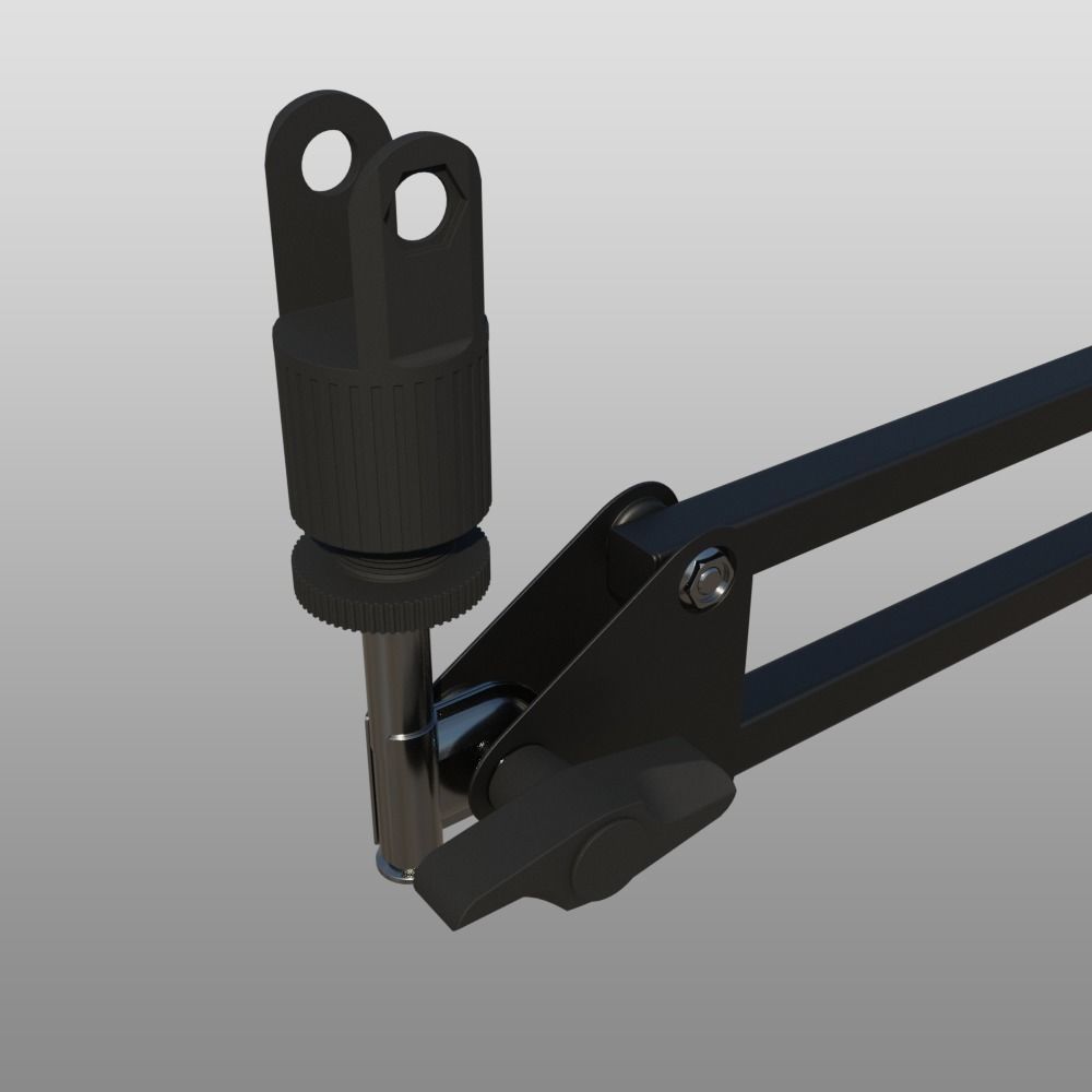 Rigged Desktop Microphone Pantograph 3D model_10