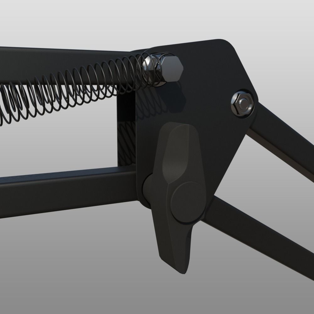 Rigged Desktop Microphone Pantograph 3D model_13