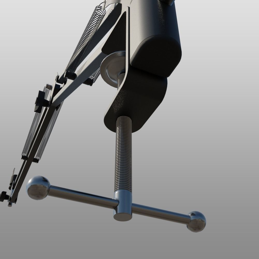 Rigged Desktop Microphone Pantograph 3D model_3