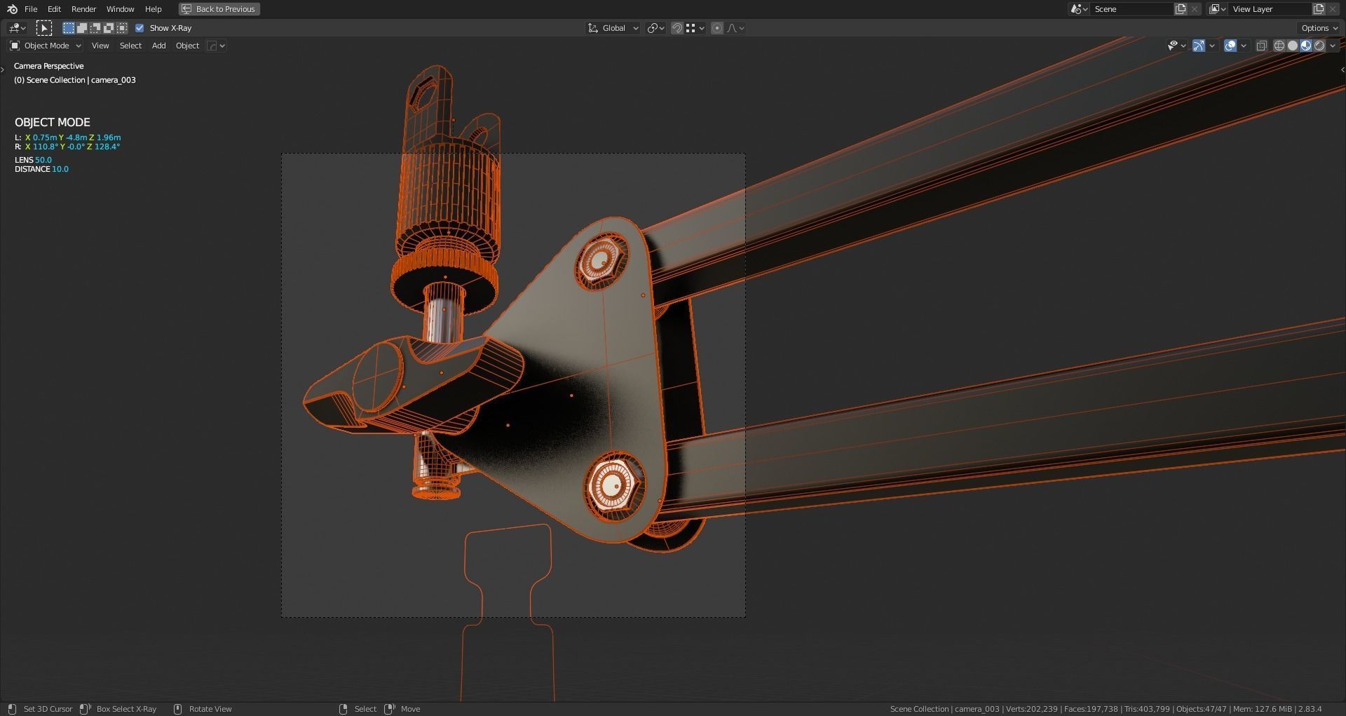 Rigged Desktop Microphone Pantograph 3D model_19