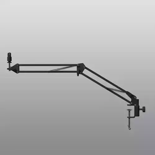 Rigged Desktop Microphone Pantograph 3D model