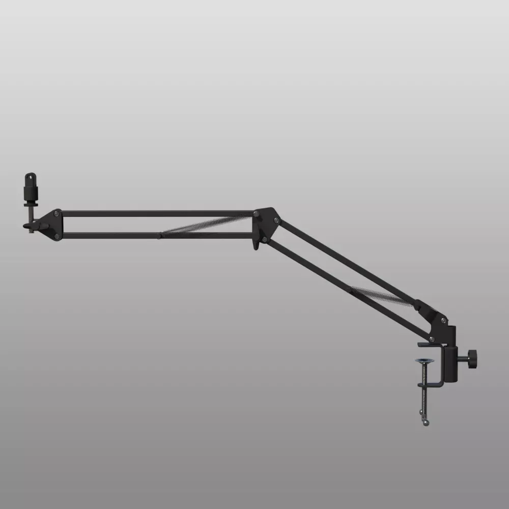 Rigged Desktop Microphone Pantograph 3D model_0