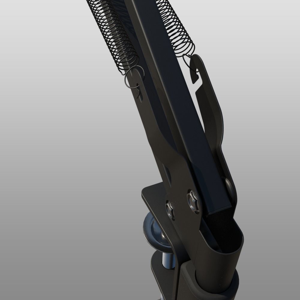 Rigged Desktop Microphone Pantograph 3D model_5
