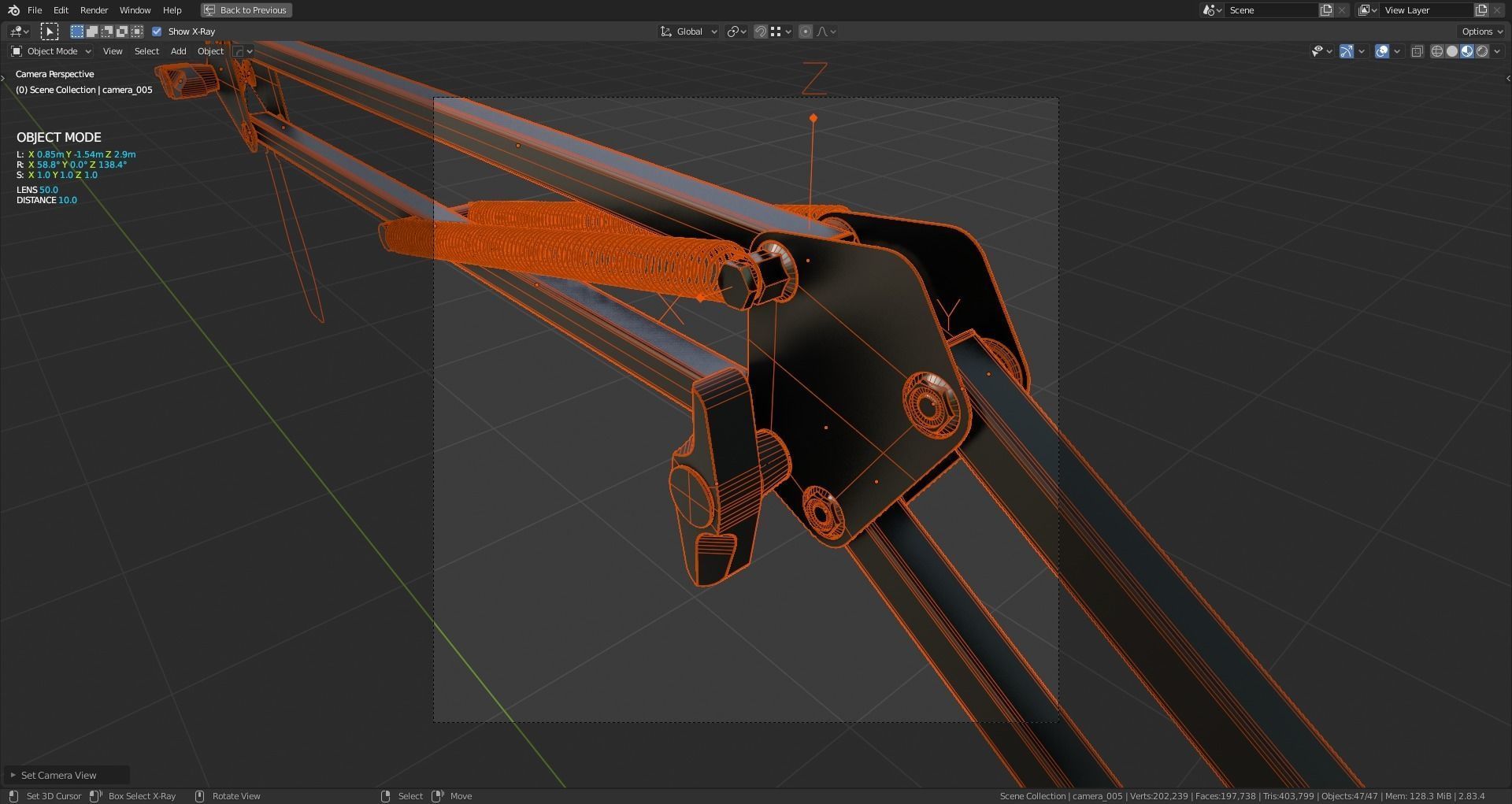 Rigged Desktop Microphone Pantograph 3D model_21