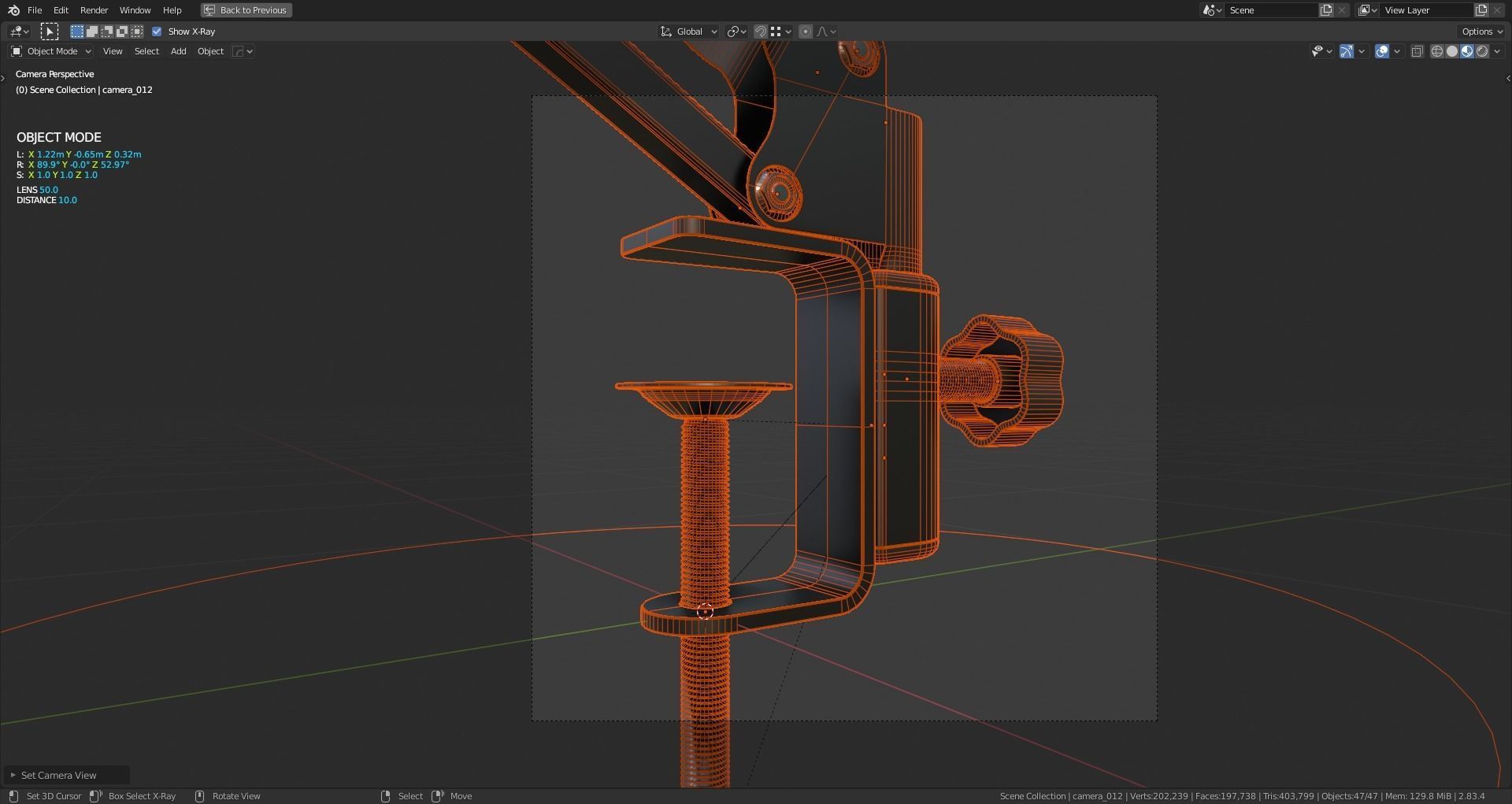 Rigged Desktop Microphone Pantograph 3D model_22
