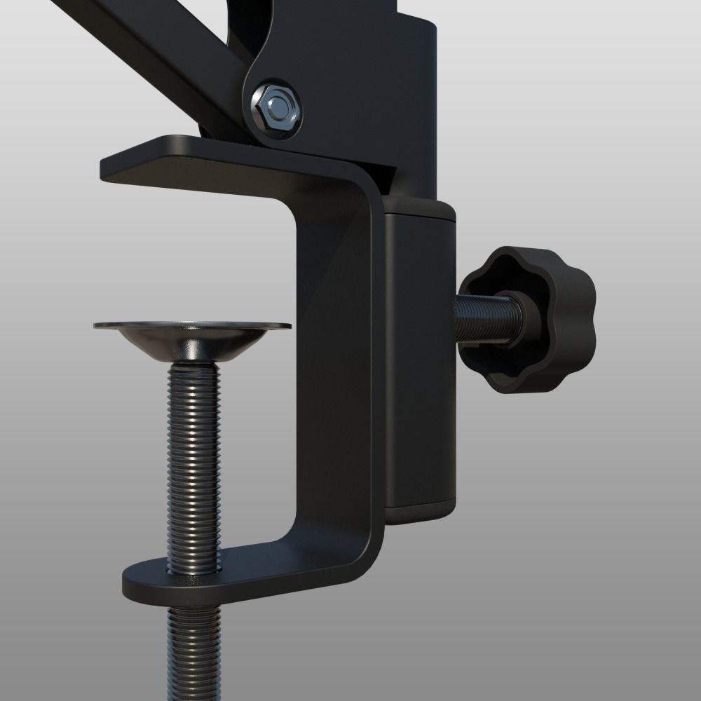 Rigged Desktop Microphone Pantograph 3D model_2