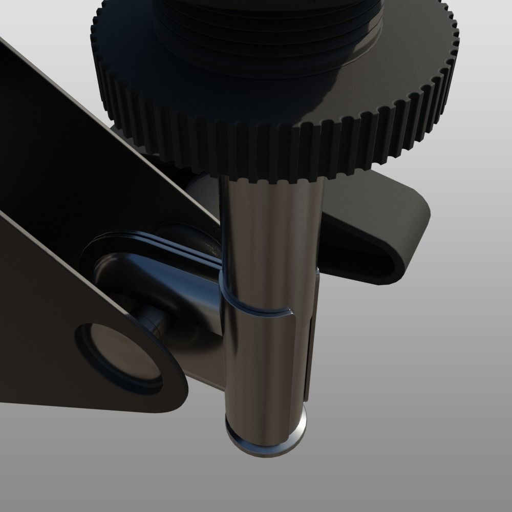 Rigged Desktop Microphone Pantograph 3D model_11