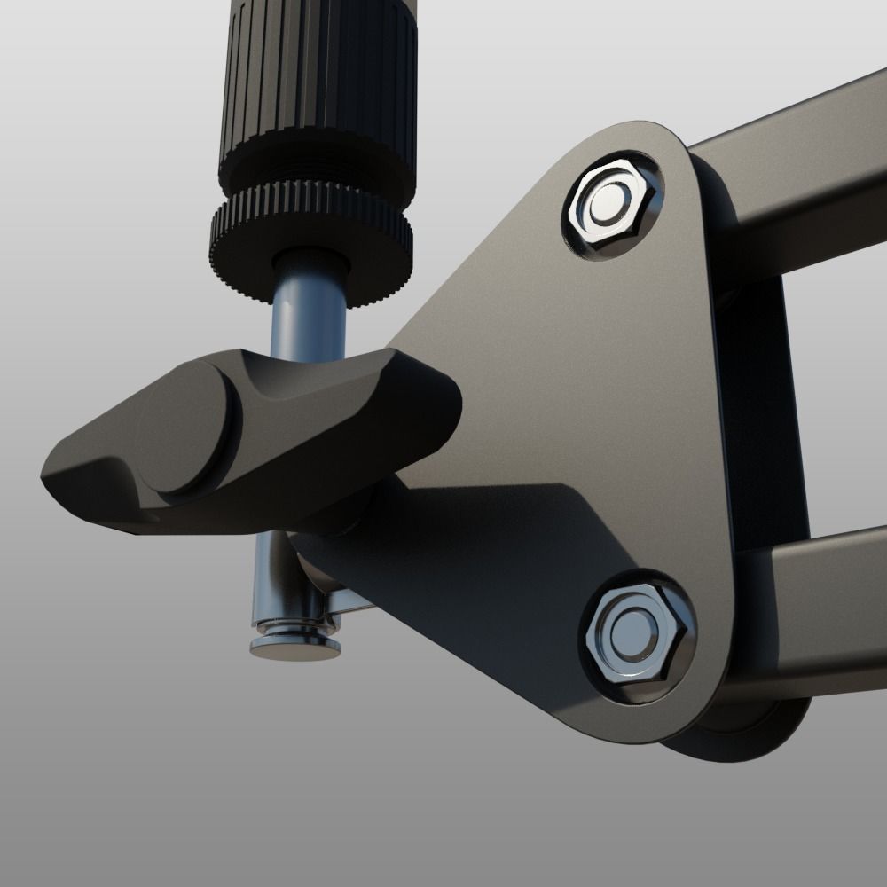 Rigged Desktop Microphone Pantograph 3D model_8
