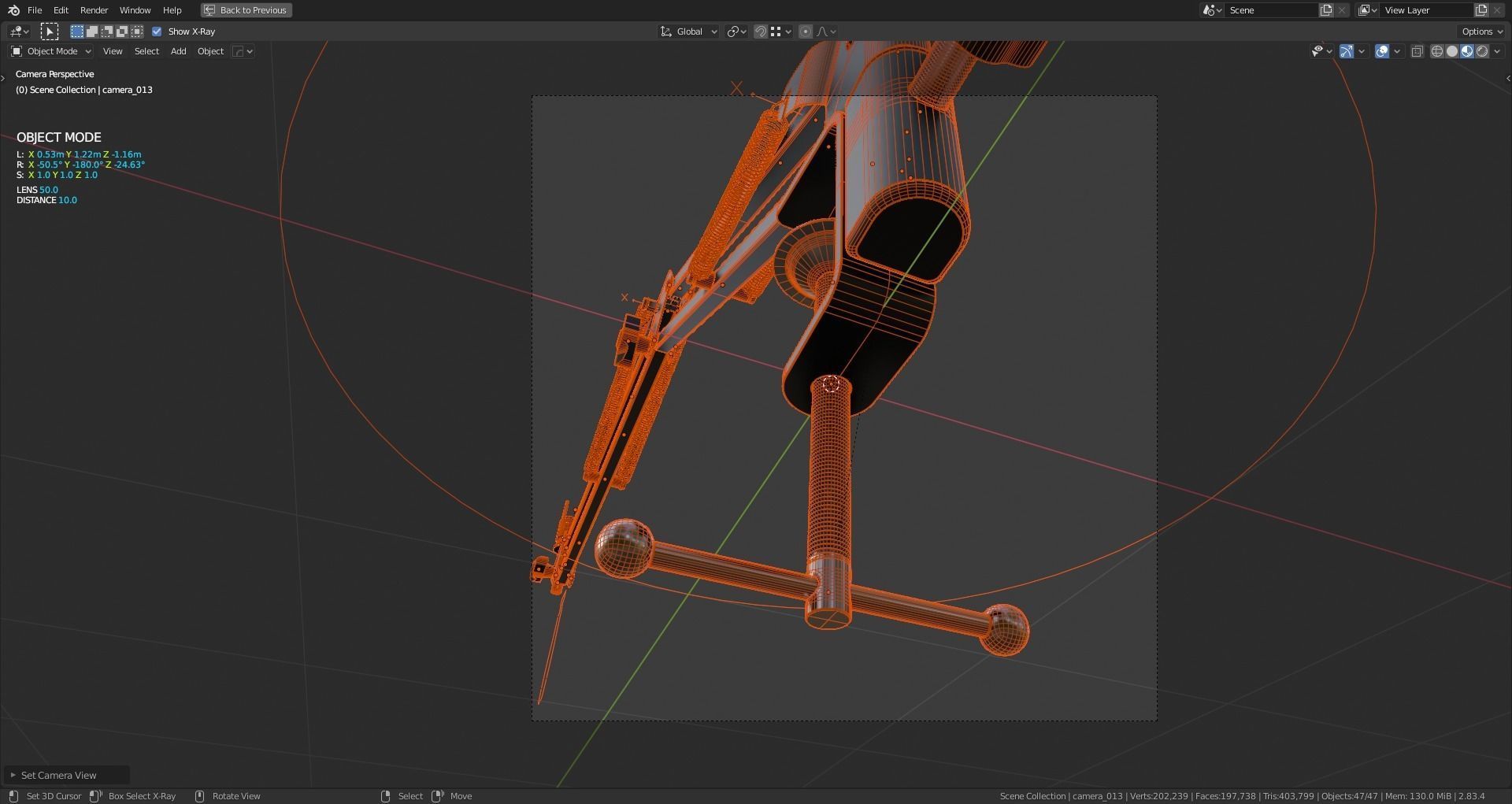 Rigged Desktop Microphone Pantograph 3D model_14