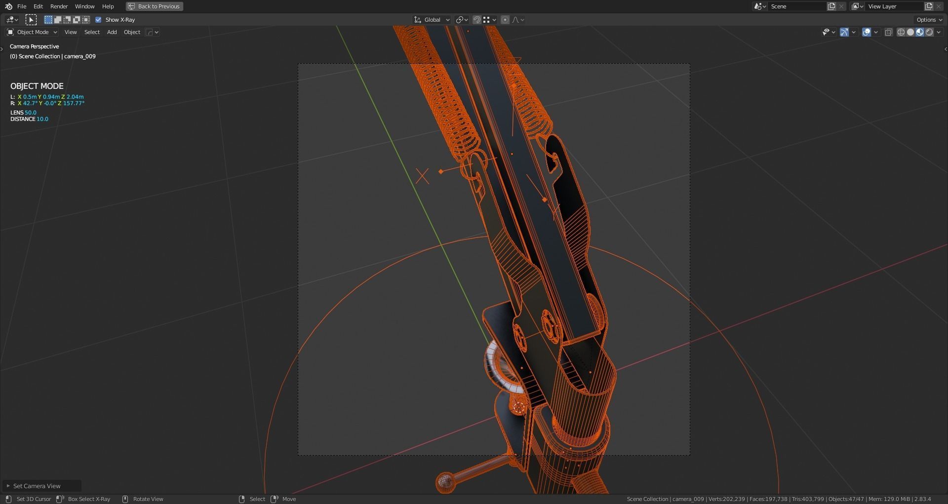 Rigged Desktop Microphone Pantograph 3D model_17
