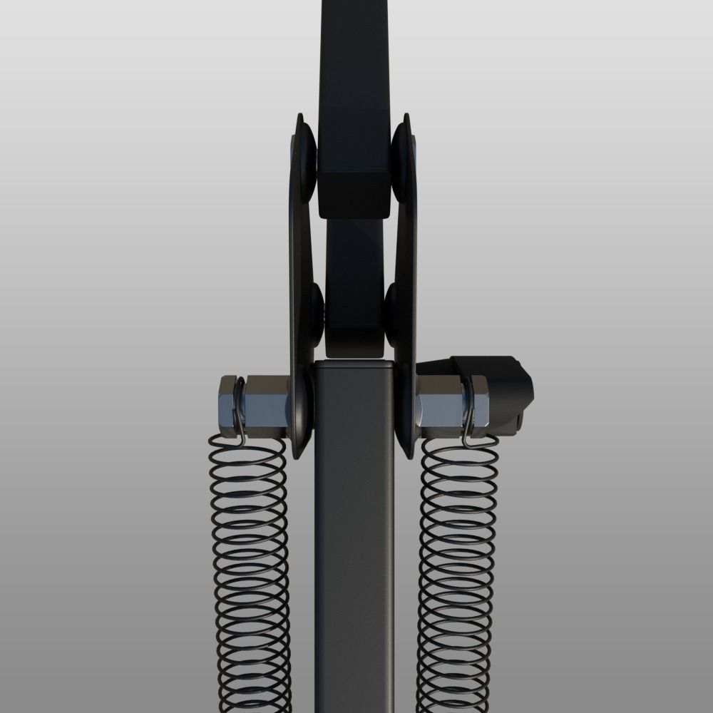 Rigged Desktop Microphone Pantograph 3D model_7