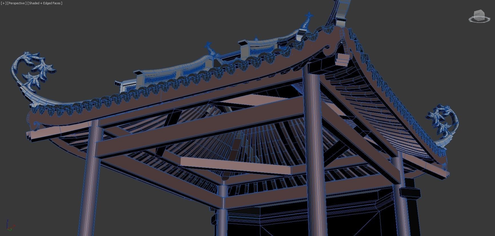 Chinese ancient architecture Pavilion 3D model_4