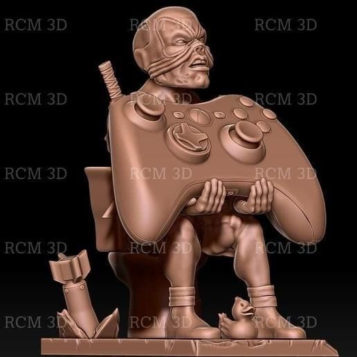 Deadpool cellphone and joystick holder 3D print model_3