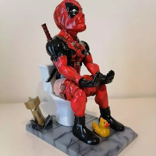 Deadpool cellphone and joystick holder 3D print model_0