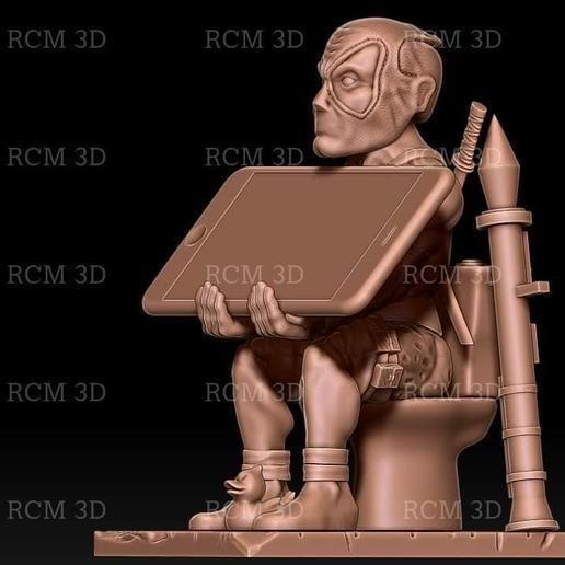 Deadpool cellphone and joystick holder 3D print model_1