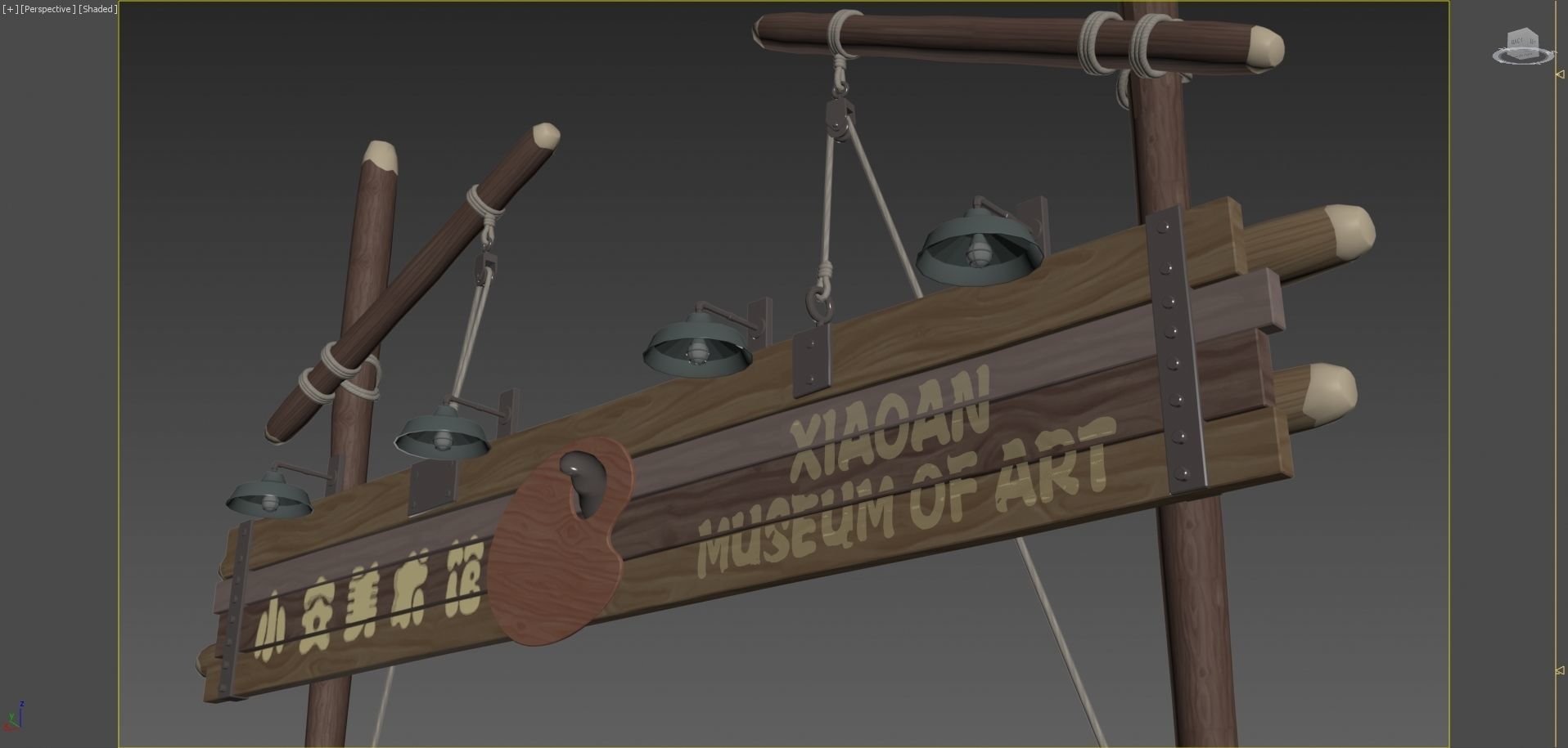 Disney style sign 3D model_10