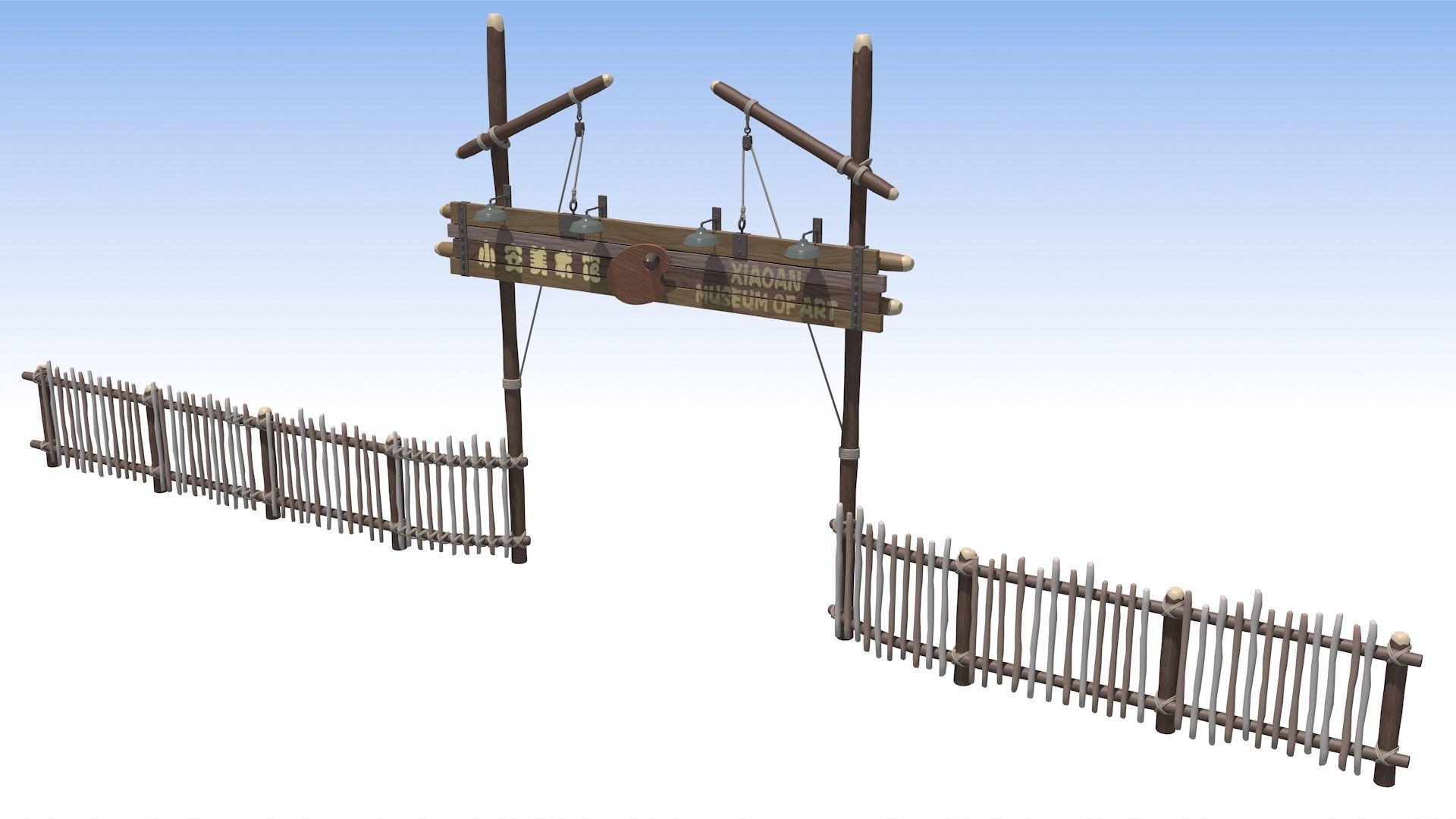 Disney style sign 3D model_3
