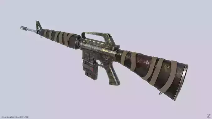 M16A1 Bandage Camouflage Low-poly 3D model
