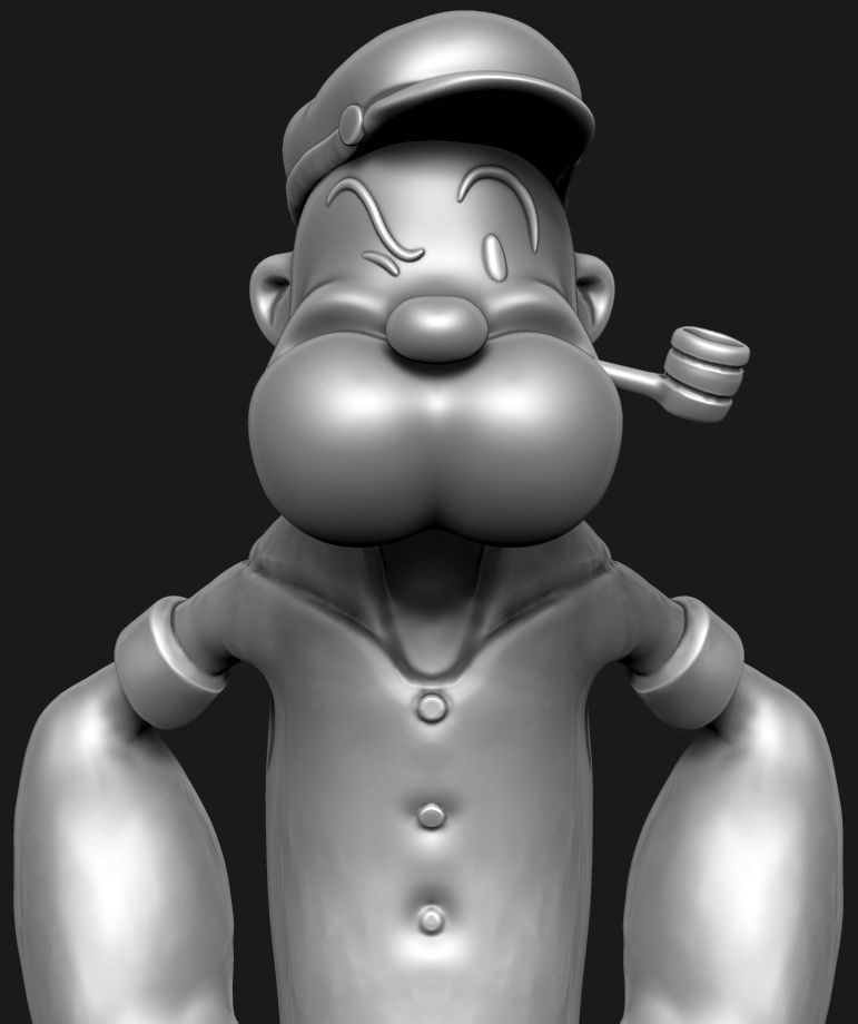 Popeye cartoon character 3D print model_10