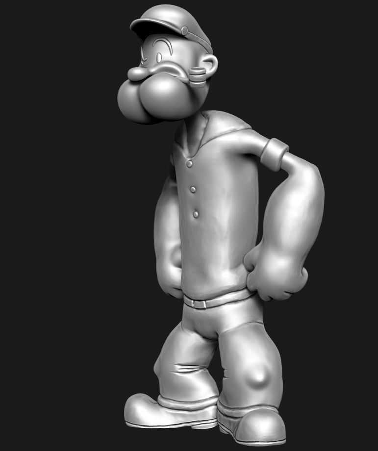 Popeye cartoon character 3D print model_13