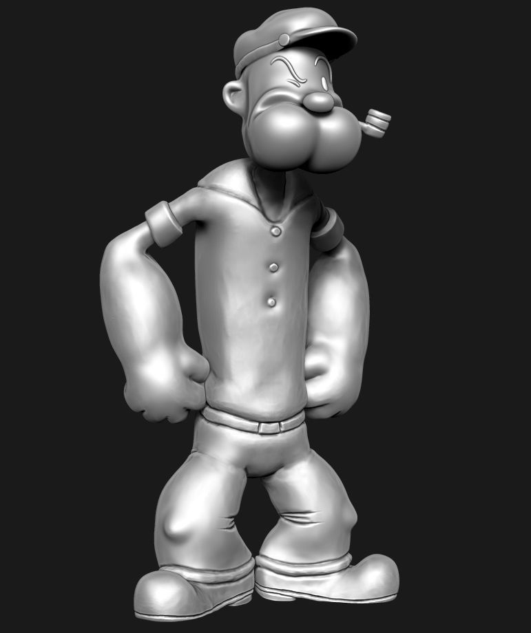 Popeye cartoon character 3D print model_12