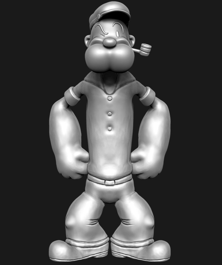 Popeye cartoon character 3D print model_11