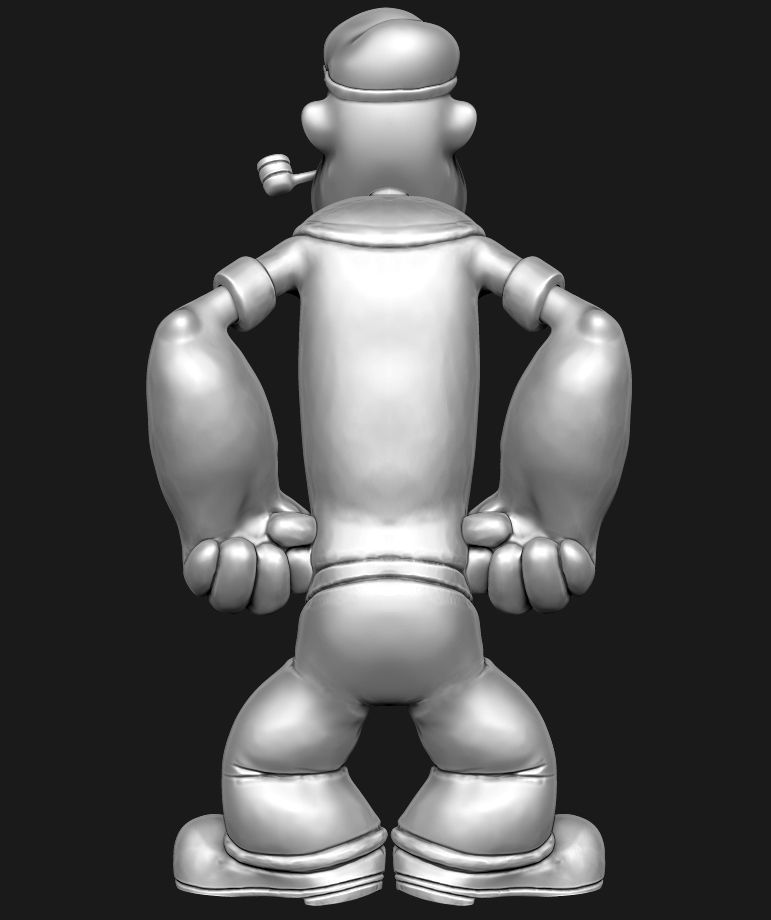 Popeye cartoon character 3D print model_9