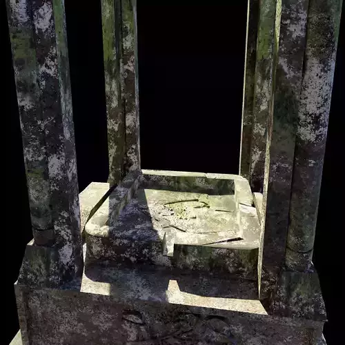 Medieval Broken Alter Low-poly 3D model