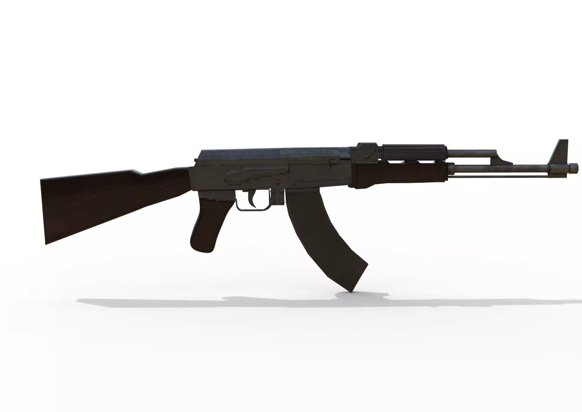 Ak47 low poly 3d midel mwith texture Low-poly 3D model_0