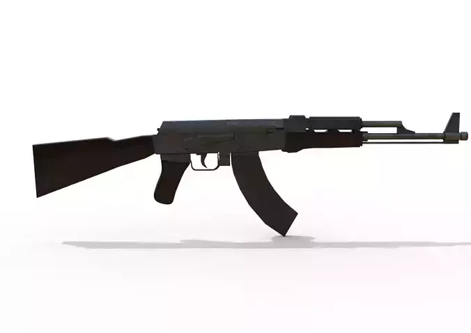 Ak47 low poly 3d midel mwith texture