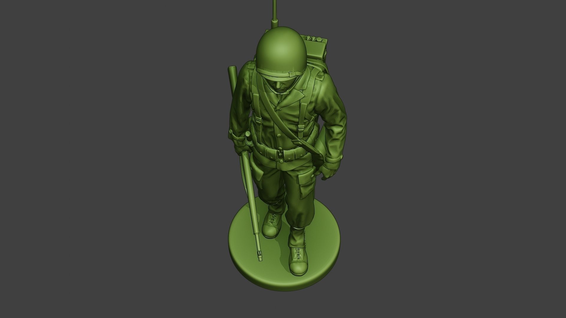 American engineer soldier ww2 walk A9 3D print model_13